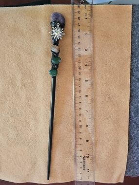 Handmade Decorative Wand with Crystal Accents